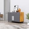 Hexa Red Multipurpose Storage Cabinet With 2 Drawer 2 Door in Giant Wood And Slate Grey Colour
