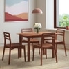Dane Solid Wood Dining Table 4 Seater with 4 Dane Solid Wood Dining Chairs (Finish: Honey)