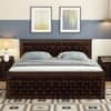 Moglis Solid Wood King  Size Bed With Drawer Storage (Walnut Finish)