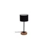 Xzavier Black Fabric Shade Table Lamp with Natural Wood & Iron Base