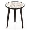 Fleur Side Table White & Americain Walnut Finish