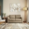Apollo High Back 2 Seater Fabric Sofa in Fawn Velvet Colour