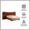 Elowen Softline King Size Bed in velvet With Oak wood Frame & Hydraulic Storage
