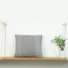 Archer Opal Grey Knitted Cushion Cover  16X16 Inches