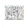 Truss White Black Pieces Ripples Abstract Canvas Wall Canvas Wall Prints Set of 3 Multicolor Matte