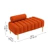 Doe Buck Luxury Boucle Accent Lounge Chair in Orange Colour with Gold Metal Legs
