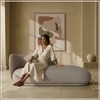 Eliteelegance Wood 2 Seater With Upholstery Non Storage Sofa In Grey Colour