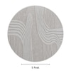 Handmade Round Wool Silk Rug Modern Wave Beige 5 Feet Carpet