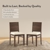 Atlas Solid Wood Dining Chair in Danish Walnut Finish & Wheat Brown Colour - Set of 2
