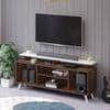 Skiddo Lite Engineered Wood Tv Entertainment Unit Set In Brown Maple & White Finish
