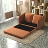 Kobi 2 Seater Fold Out Sofa Cum Bed in Burnt Orange Colour with topper