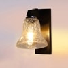 Devansh Solid Wood Electric Wall Light in Brown Colour with Transparent Shade Count of 1 Light
