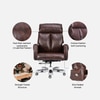 Endeavour High Back Leatherette Office Chair In Brown Colour