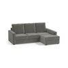 Apollo Sofa (Colour : Ash Grey Velvet, Cushion : Soft, Back Type : High Back, Seating Capacity : Right Aligned 2 Seater + Right Aligned Chaise)