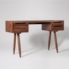 Southwark Double Pedestal Solid Wood Desk in Brown Colour