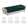Resco  Velvet 2 Seater 5 Feet Ottoman Bench in T Blue & Cream Color