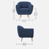 Colam Velvet 1 Seater Sofa in Navy Blue Colour