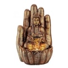 Copper Fiber Glass Palm Buddha Indoor Water Fountain