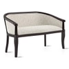 Florence Loveseat 2 Seater In Mahogany Finish With Monochrome Paisley Fabric Colour