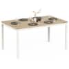 Holven 6 Seater Rectangular Dining Table European oak & white