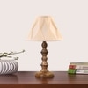 Devansh Off-White Cotton Vintage Curtain Pleated   Lamp With Wood Base  (12X12X17)