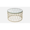 Belmont Clear Glass Coffee Table In Gold Finish