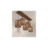 Oblique 5 Series Brown Solid Wood Cluster Hanging Light