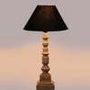 Devansh Black Cotton Table Lamp With  Wood Natural Base (10X10X21 Inches)-28