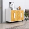 Hexa Red Multipurpose Storage Cabinet With 3 Drawer 2 Door in Frosty White And Giant Wood Colour