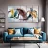 The Castle Decor Abstract Wall Painting Wooden Framed 27x48 Inch for Living Room (Style 4)