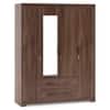 Hilton 4 Doors 2 Drawers Wardrobe With Mirror and Lock - Chestnut Acacia