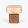 Nouve Solid Wood Side Table in Clear Lacquer Finish