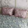 Stoa Paris Super King Size Cotton Bedsheet with 2 Pillow Covers  Size Wild Magnolia Blue