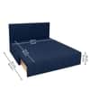 Aredo 3 Seater Velvet Pull Out Sofa Cum Bed in Navy Blue Color With Storage