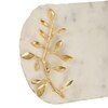 Large Oval Marble Platter with Gold Leaf Embedded