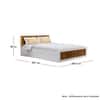 Hexa Engineered Wood Modern King Bed With Headboard With Storage In Frosty White And Giant Wood