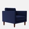 Tharoli Velvet 1 Seater Sofa Navy Blu in Colour