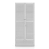 Bennis Engineered Wood 2 Door Wardrobe Without Mirror in White Finish