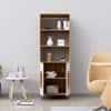 Hexa Engineered Wood Bookshelf Multipurpose Storage Rack in Giant Wood and Frosty White Colour
