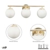 Hollis 3 Light Bathroom Wall Light with Opal Glass In Brass Finish