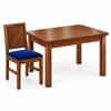 Globally Indian Vikirana Solid Sheesham Wood 4 Seater Dining Table Set 4 Chairs Navy Blue