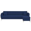 Daraco Velvet L shape 5 Seater Sofa in Navy Blue Color