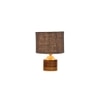 Clarice Grey Jute Table Lamp with Natural Wood Base