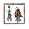 Desert Art Metal Handpainted Dancer Couple Wall Hanging in Black Colour