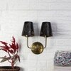 Devansh Metal Electric Wall Light in Gold Colour with Black Shade Count of 2 Lights