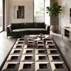 Presto Grey Geometric Hand Tufted Wool Carpet 8X10 Feet