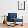 Aura Boucle Fabric Arm Chair in Blue Colour