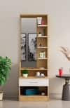 Hexa Red Wooden Dressing Table in Giant Wood and Frosty White Colour