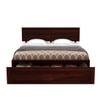 Hearti Solid Wood King  Size Bed Without Storage (Walnut Finish)