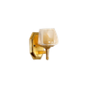 Morvah Single Light Brass Wall Fitting with Amber Glass